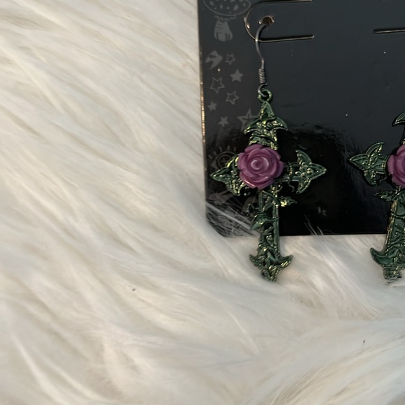 NWOT Being Devine Cross Drop Earrings - Picture 2 of 4